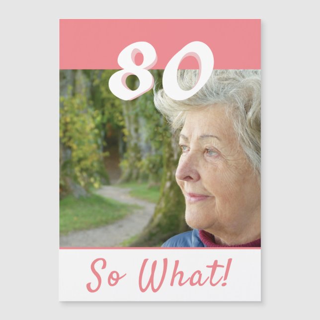 Tarjeta de imán de cumpleaños número 80 Inspirador (Anverso)