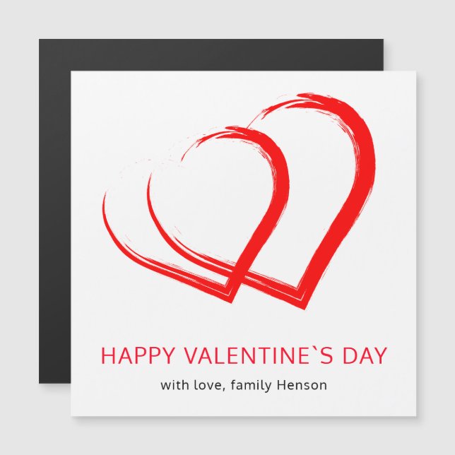 Tarjeta de Iman de Feliz Día de San Valentín con C (Anverso/Reverso)