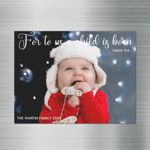Tarjeta de imán de foto de bebé de Navidad con ver