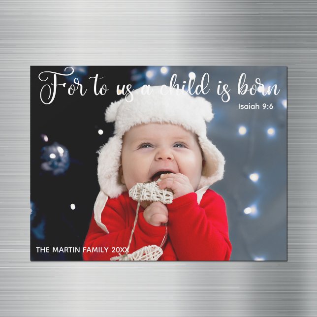 Tarjeta de imán de foto de bebé de Navidad con ver (Subido por el creador)