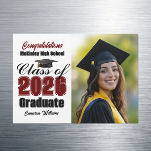 Tarjeta de imán de foto de graduación de la clase
