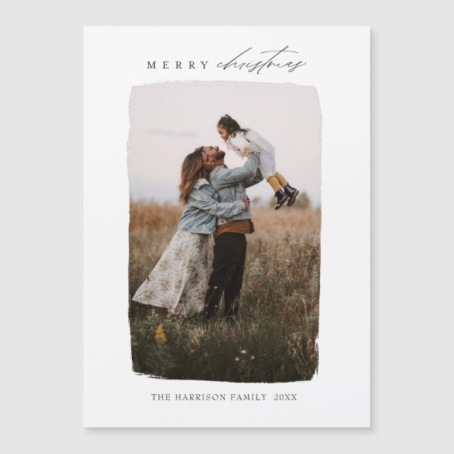 Tarjeta de imán de foto de Navidad vertical con ca (Anverso)
