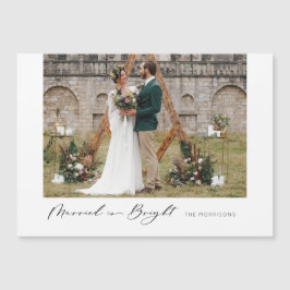 Tarjeta de imán de fotografía mínima moderna casad