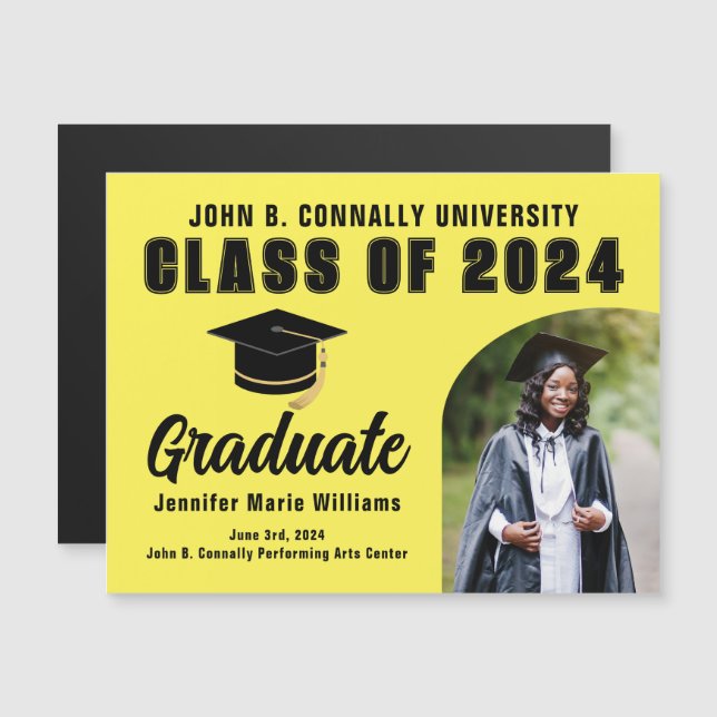 Tarjeta de imán de graduación 2024 de Personalizad (Anverso/Reverso)