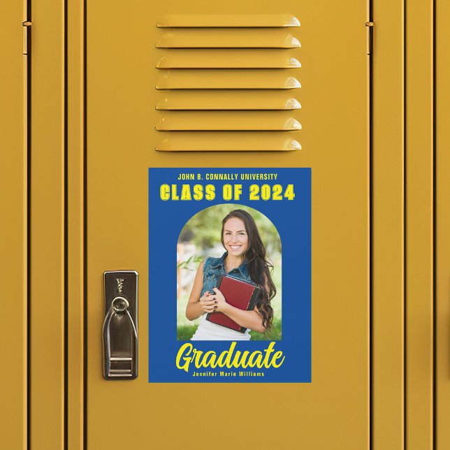 Tarjeta de imán de graduación de foto de graduado  (Subido por el creador)