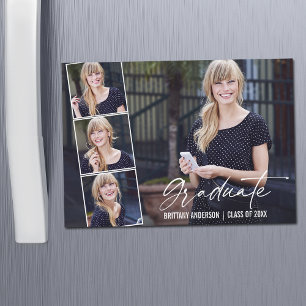 Tarjeta de imán de graduación fotográfica Calligra