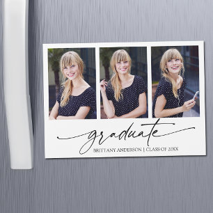 Tarjeta de imán de graduación fotográfica Calligra