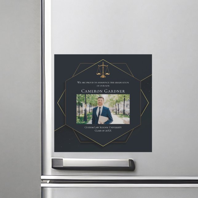 Tarjeta de imán de graduación fotográfica de Black (Subido por el creador)