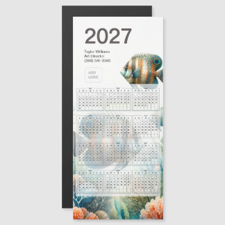 Tarjeta de imán de logotipo de calendario de peces