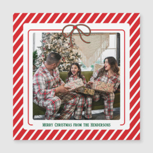 Tarjeta de imán de Navidad con foto familiar festi