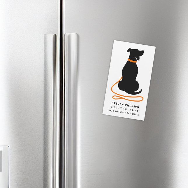 Tarjeta de imán de paseo de perros moderno y cuida (Modern Dog Walking Dog Sitting Magnet Card)