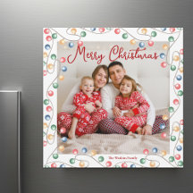 Tarjeta de imán fotográfico de Feliz Navidad