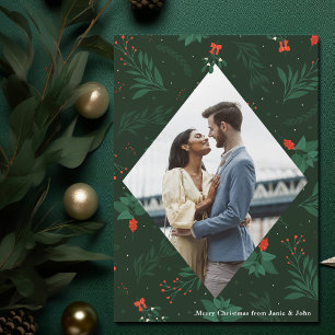 Tarjeta de imán fotográfico de la pareja Mistletoe