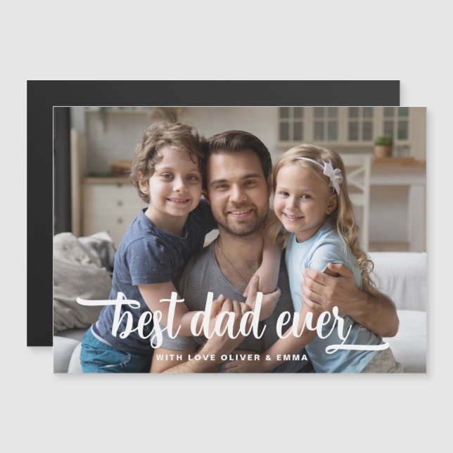 Tarjeta de imán fotográfico del Día del Padre mejo (Anverso/Reverso)