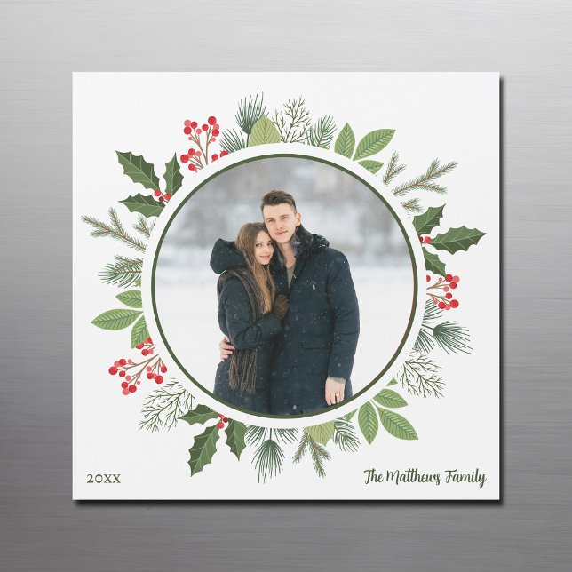 Tarjeta de imán fotográfico para Navidades verdes  (Subido por el creador)