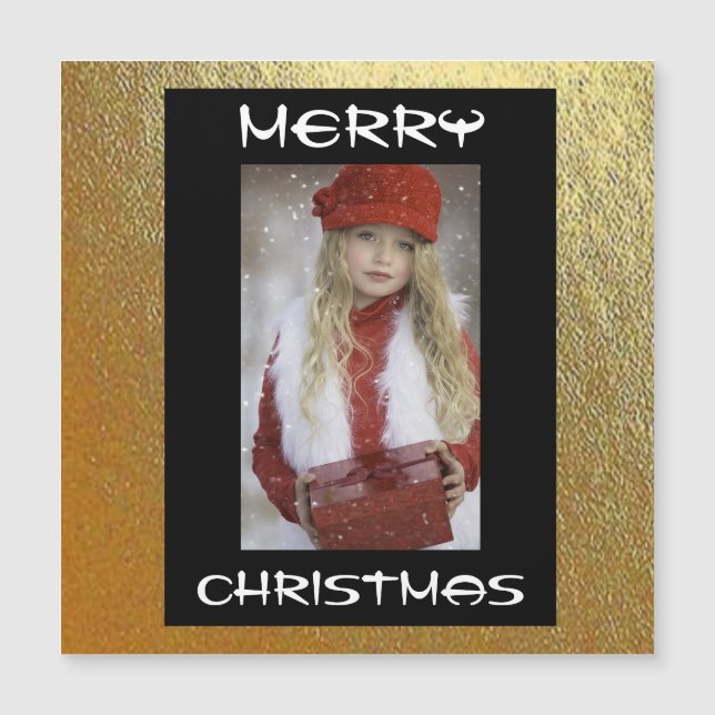 Tarjeta de imán navideño de Feliz (Anverso)