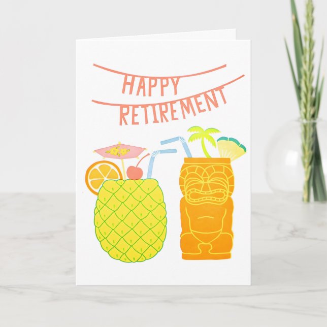 Tarjeta de Imprenta de Feliz Jubilación Cócteles (Anverso)