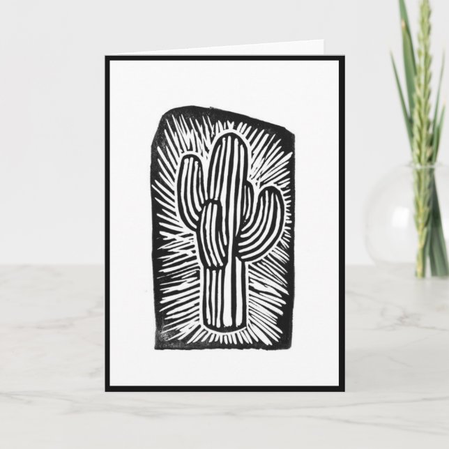 Tarjeta de impresión de bloques de cactus (Anverso)