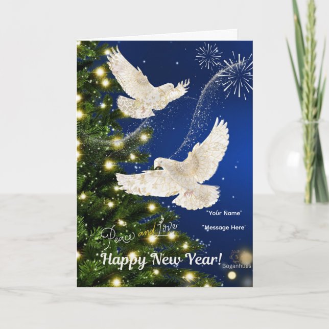 Tarjeta de impresión de Boganhues Año Nuevo (Anverso)