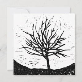 Tarjeta de impresión de lingotazo de árbol otoñal