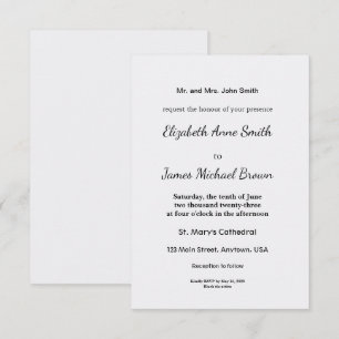 Tarjeta de Inclusión   Boda Elegante   Invitación 