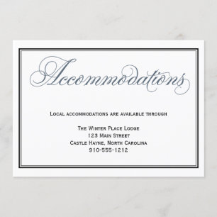 Tarjeta de Inclusión de Alojamiento de Boda Azul P