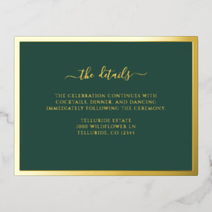 Tarjeta de Inclusión de Boda con Hojuela de Oro Ve