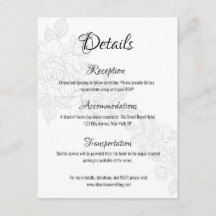 Tarjeta de Inclusión de Boda de Peonía Negra y Bla