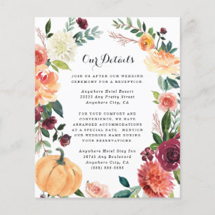 Tarjeta de inclusión de boda floral elegante de ca
