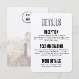 Tarjeta de Inclusión de Invitación de Boda Rústica