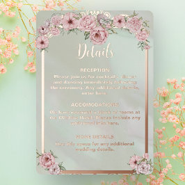 Tarjeta de Inclusión de Papel de Estaño para Boda