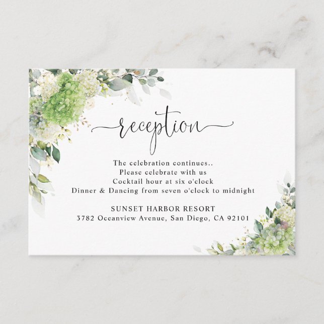 Tarjeta de Inclusión de Recepción de Boda con Hort (Anverso)