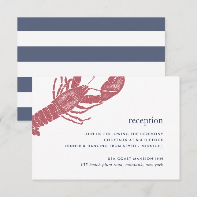 Tarjeta de Inclusión de Recepción de Boda Harborsi (Anverso / Reverso)