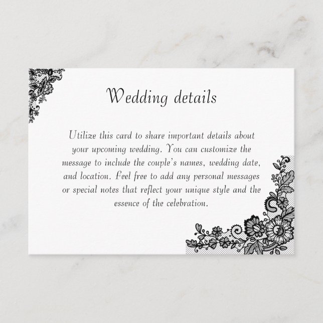 Tarjeta de Inclusión para Boda Elegante con M Pers (Anverso)