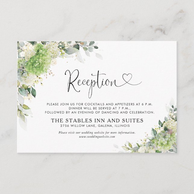 Tarjeta de Inclusión para la Recepción de Boda con (Anverso)