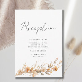 Tarjeta de inclusión para recepción de boda con fl