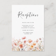 Tarjeta de inclusión para recepción de boda floral