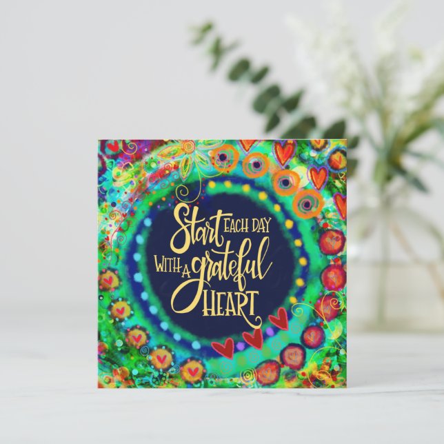 Tarjeta de Inespiritualidad "Corazón de Agradecimi (Anverso de pie)