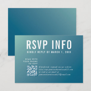 TARJETA DE INFO RSVP moderno código de la menta az