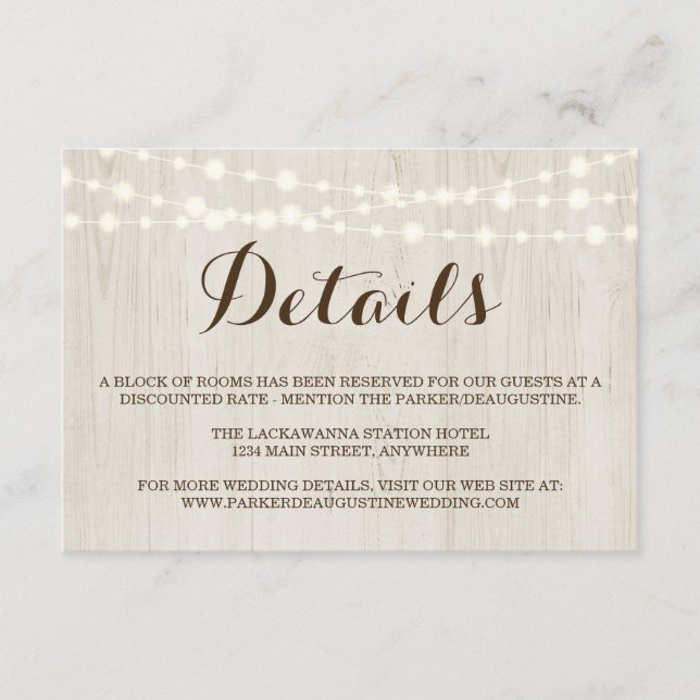 Tarjeta de información (Anverso)