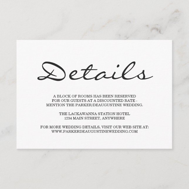 Tarjeta de información (Anverso)