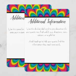 Tarjeta de información adicional de Tie Dye psicod