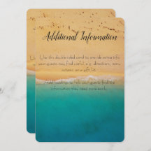 Tarjeta de información adicional para boda en la p