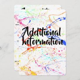 Tarjeta de información adicional salpicada