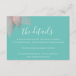 Tarjeta de Información Adjunta Detalles de Boda