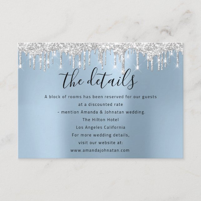 Tarjeta de Información Adjunta Detalles de Boda Az (Anverso)