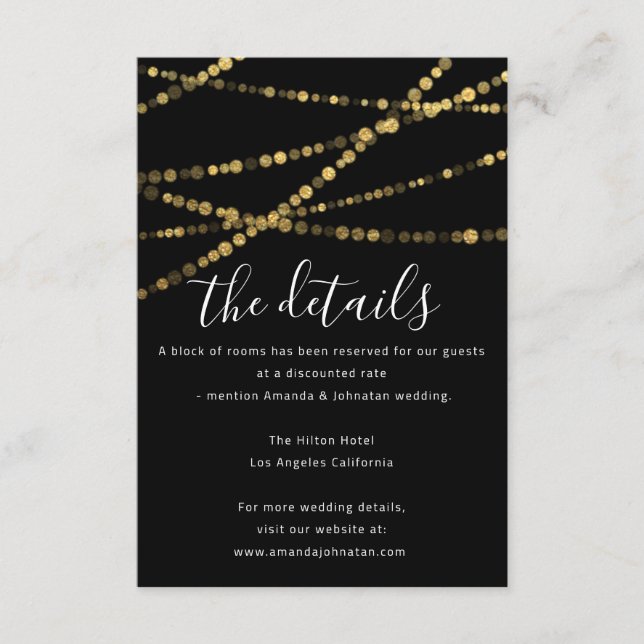 Tarjeta de Información Adjunta Detalles de Boda Go (Anverso)