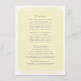 Tarjeta de información amarilla simplemente elegan