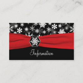 Tarjeta de información Black, White, Red Snowflake
