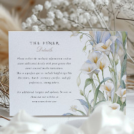 Tarjeta de información Boda Calla Lilies